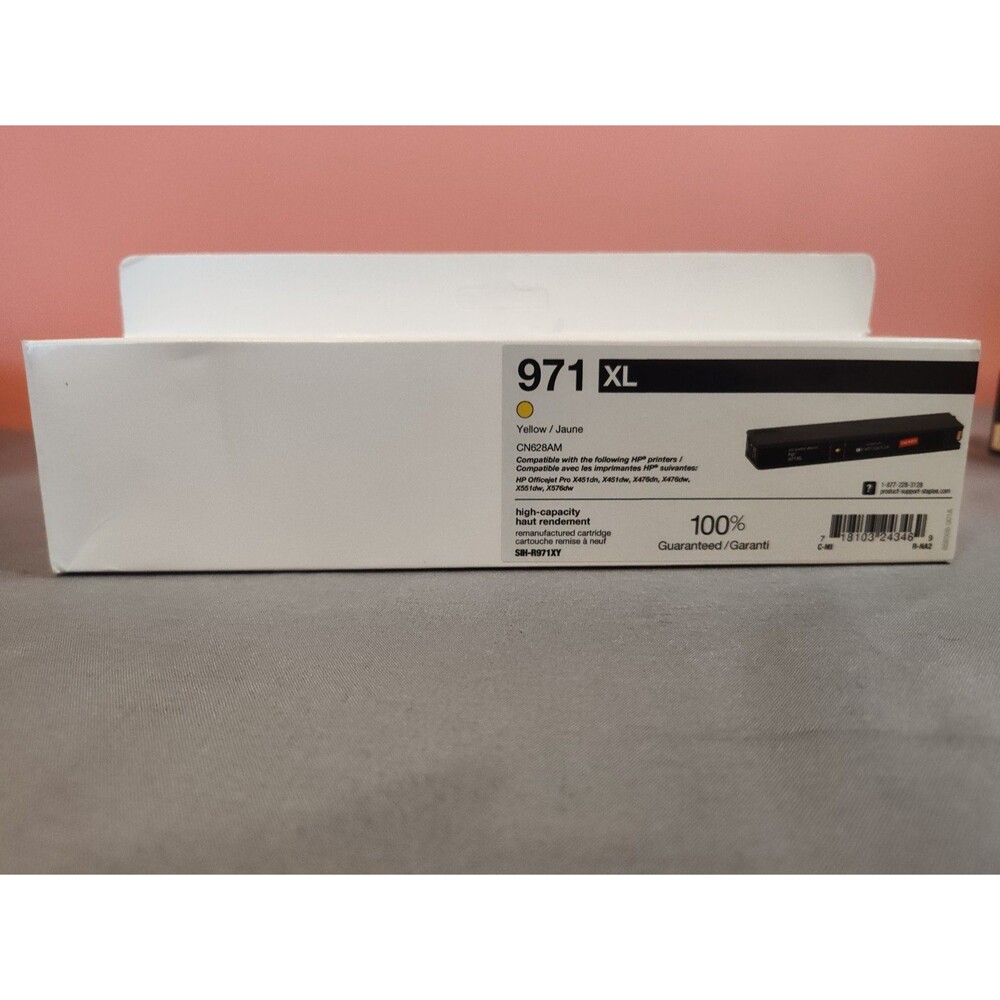 Staples Brand 971XL Printer Ink High Capacity Yellow HP Printers